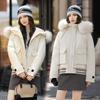 Padded clothes women's winter new 2025 Korean version hooded big fur collar thickened short women's pie overcome padded jacket