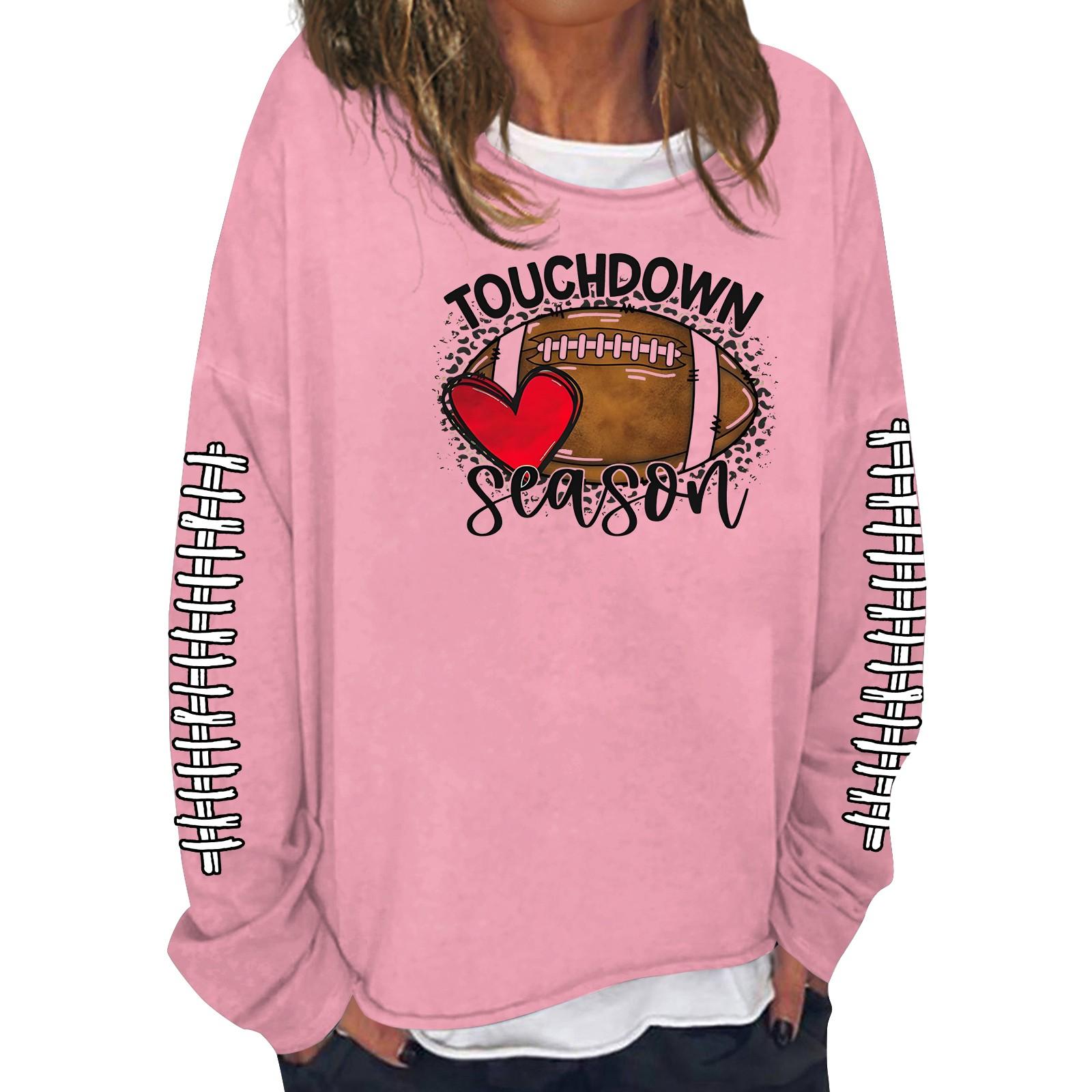 

Женская модная повседневная толстовка с длинным рукавом и круглым вырезом с принтом M розовый