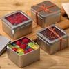 Round Square Tinplate Box Clear Window Iron Storage Box Tea Food Jar Candy Cake Boxes Jewelry Cream Cosmetic Container Empty Pot