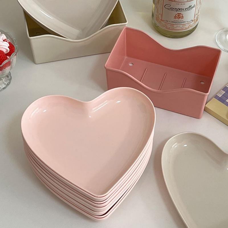 Rosa Liebe Speiseteller Obst Dim Sum Speiseteller Desktop Obstschalen Aufbewahrungsteller Würzteller Unterteilter Snack Picknickteller