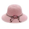 2024 New Summer Sunscreen Hat Bowknot Straw Hat for Women Fashion Wide Brim Sunhat Beach Cap Outdoor Foldable Sweet Breathable
