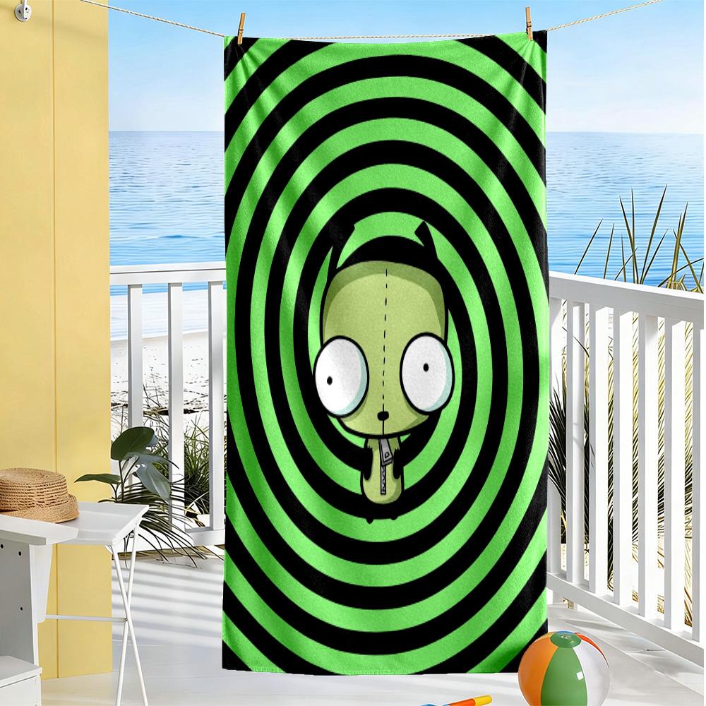 Zombie Invasion Pattern Beach Towel Quick-Dry Soft Microfiber Comfortable Lightweight