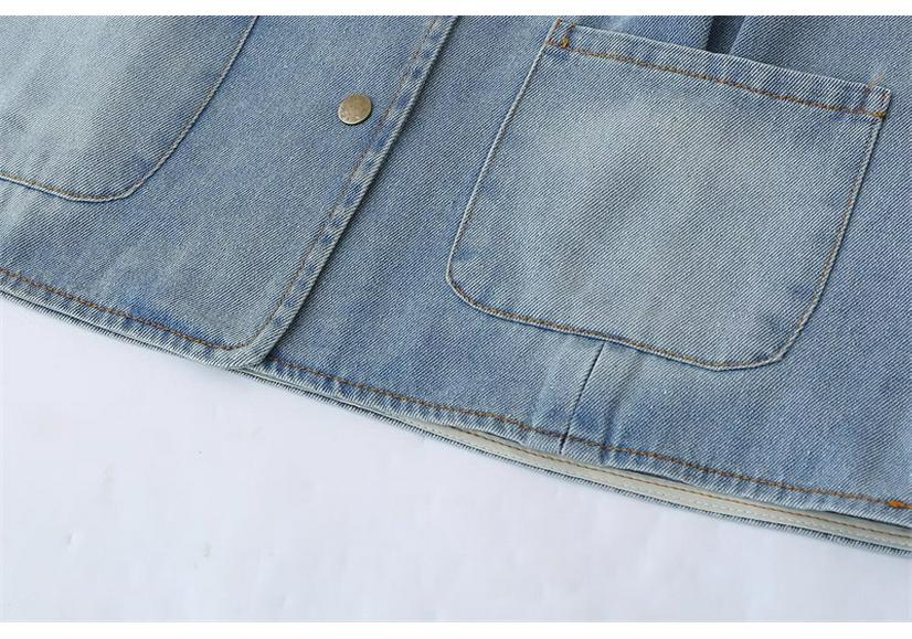 Plus Size Women's V-Neck Denim Vest - Spring/Summer 2026 Slimming Tank for 200 Jin