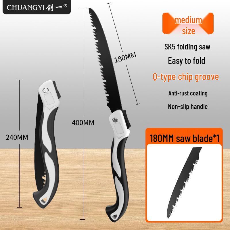 Folding Manganese Steel Hand Saw for Woodworking, Tree Cutting, and Gardening