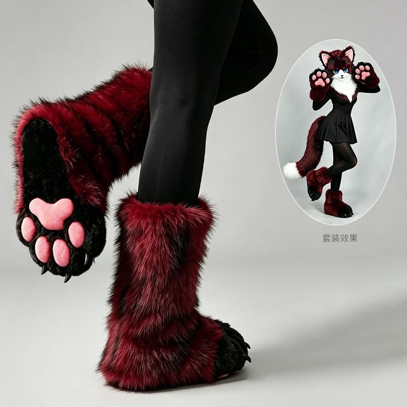 Handmade Fursuit Paw Socks Indoor Cosplay Cat Feet Costume Accessory Furry Fan Convention Wear