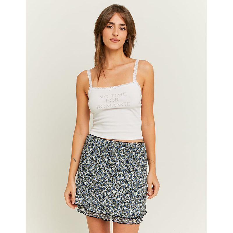 

Sweet Ballet Style | Double Layer Elastic Soft Mesh/Export USA Retro Y2g Elastic Skirt Women s Sexy Skirt Export Small blue floral XS