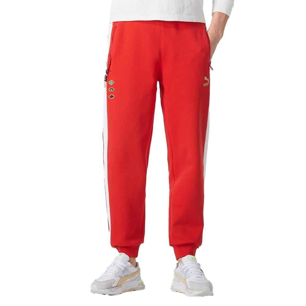 Puma Cny Dragon Year Series Color Block Elastic Waist Running Fitness Training Knitted Pants Unisex Pants Red 625835-11
