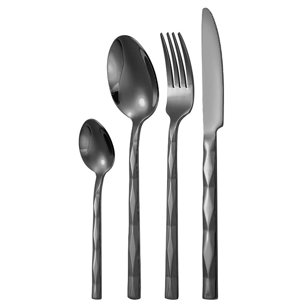 4Pcs Silver Stainless Steel Dinner Cutlery Set Knife Fork Spoon Dinnerware Mirror Tableware Set Wedding Birthday Silverware