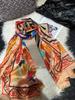 White 100% Mulberry Silk Scarf Shawl Women New Floral Design Summer Long Beach Shawl Luxury Ladies Neck Scarves Hijabs