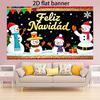 1Pcs Merry Christmas Snowman Background Wall Decoration "Feliz Navidad" Photo Props Christmas Surprise Gift