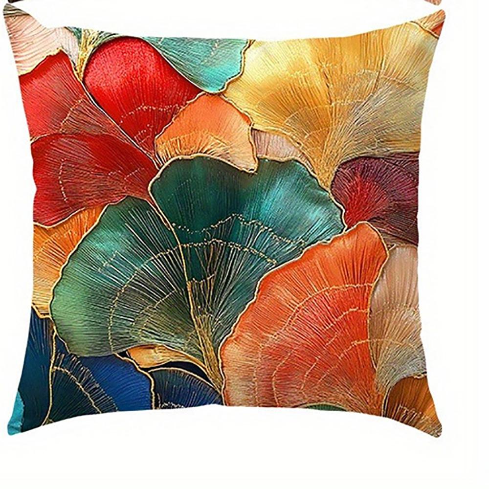 Colorful Ginkgo Leaf Pattern PillowcasesSuitable for Sofa Car Bedroom Decorative Cushion Cover Pillow Cover