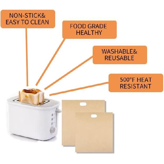 12 Pack Toaster Bags Nonstick Reble Easy to Clean for Grilled Cheese Sandwiches Toast Bread Snacks (12)