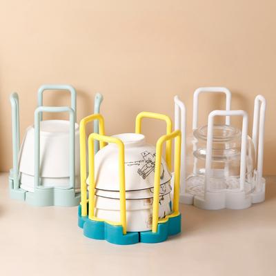 Scolapiatti Scalabile da Cucina Scaffale Portaoggetti Scolapiatti Domestico Scaffale Monostrato Rotante Multifunzionale Portaoggetti per Ciotole da Riso