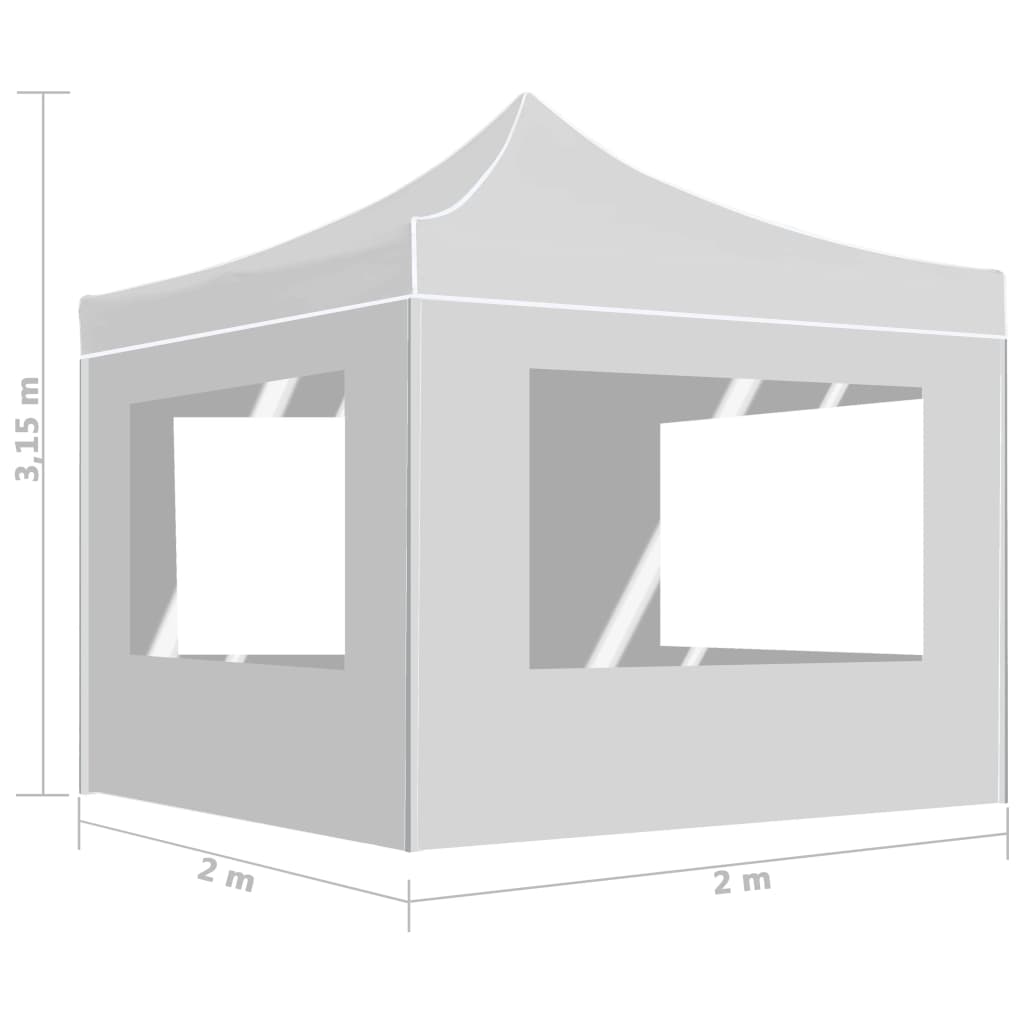 Professional Party Tent Foldable with Walls Aluminum 2*2m White