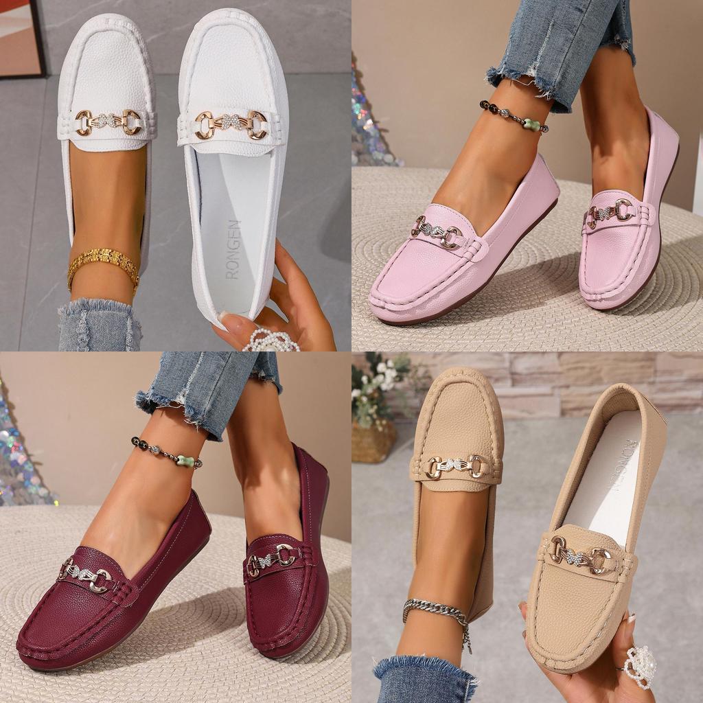 Pu Loafer Shoes For Women Casual Flat Slip On Comfort Spring Summer