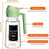 Oil Sprayer for Cooking,2in1 Olive Oil Dispenser Bottle for Kitchen with Stickers,16oz/470ml Premium Glass,Food-grade Oil Mister