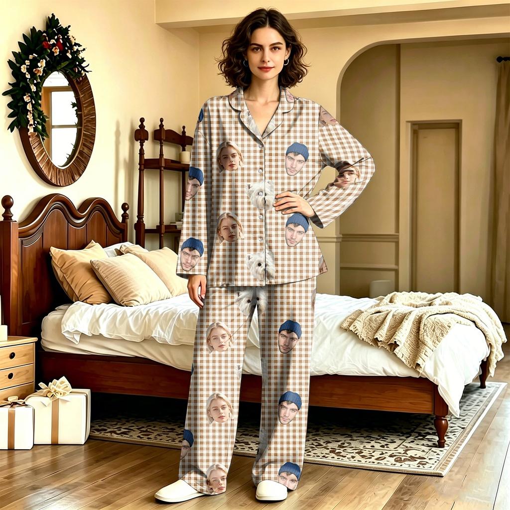 Unisex Long Sleeve Long Pants Pajama Set - Casual Loungewear Sleepwear for Men and Women