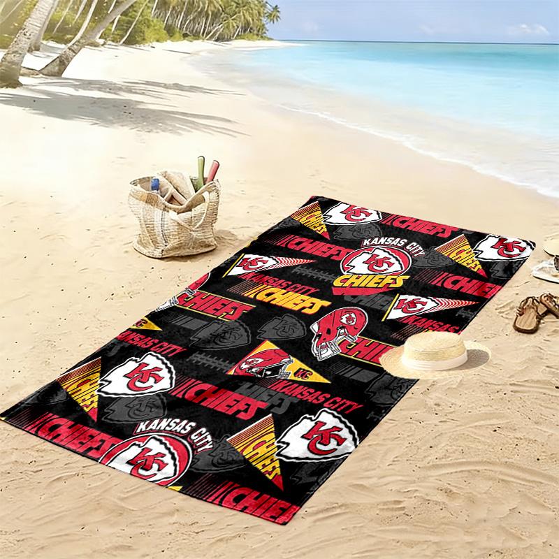 Kansas City Print Beach Towel, Large Soft Quick Dry Towel for Beach Camping Swimming