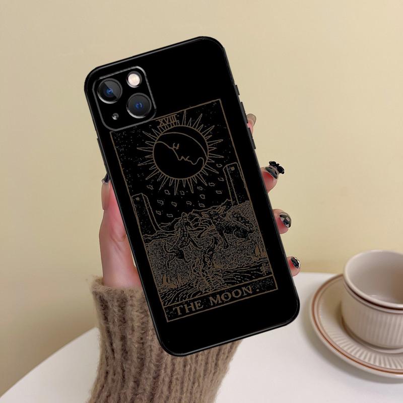 Tarot Moon Phone Case For iPhone 17 Pro Max 14 13 12 11 15 16 Pro Max Mini Plus 16e 17 Air Cover Funda