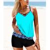 New Summer Women's Comfortable Swimwear Vacation Seaside Beach Style Tankini Shorts Two Piece Swimwear S-M