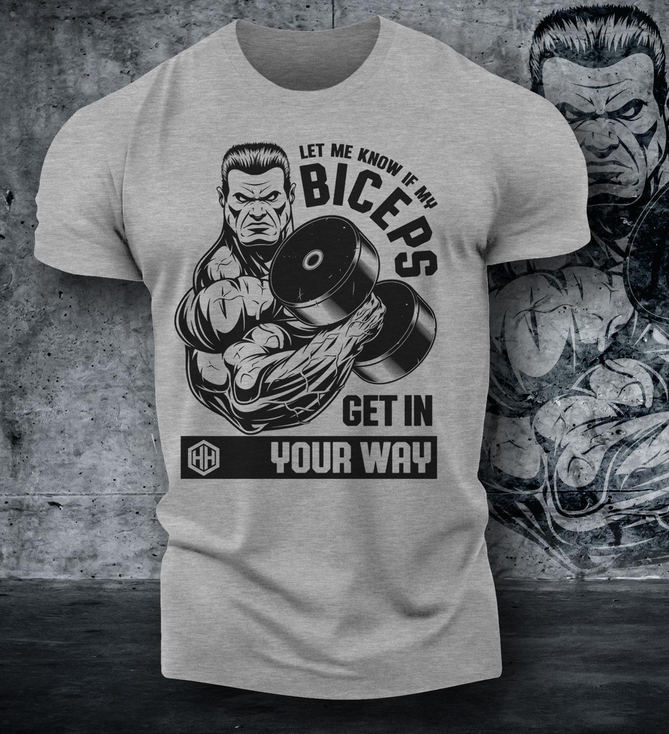 

Biceps Dumbbell Men Cotton TShirt Gym Workout Athletic Streetwear Grey Fitness Muscle - Men s Summer Cotton Graphic Tee S разноцветный