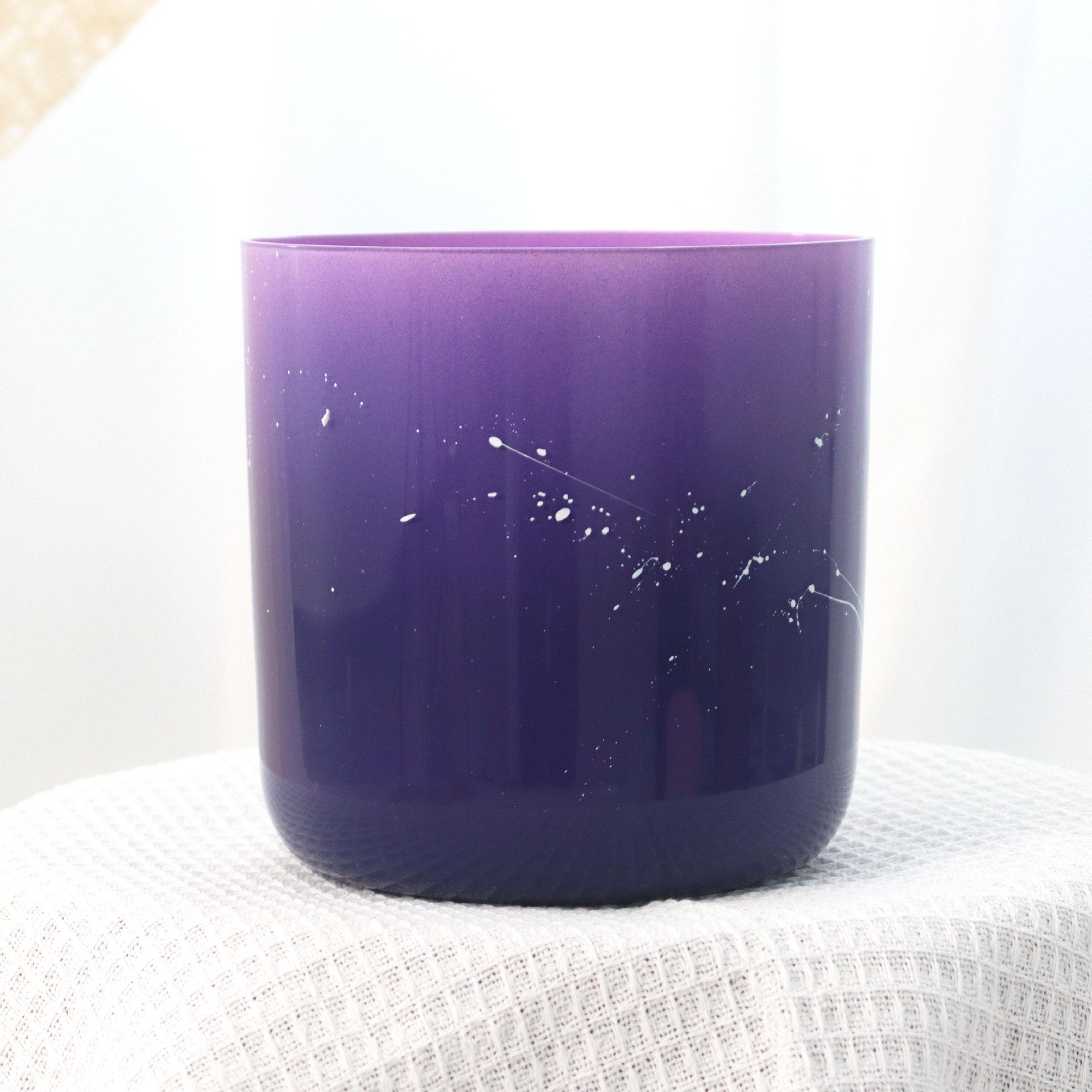 Фиолетовая градиентная ручная хрустальная поющая чаша для медитации и исцеления 6-Inch