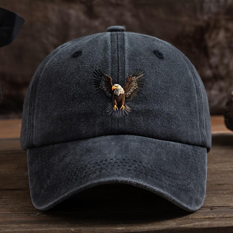 A winged eagle print baseball cap for Unisex's outdoor hat, fashionable and versatile, hip-hop adjustable duckbill cap