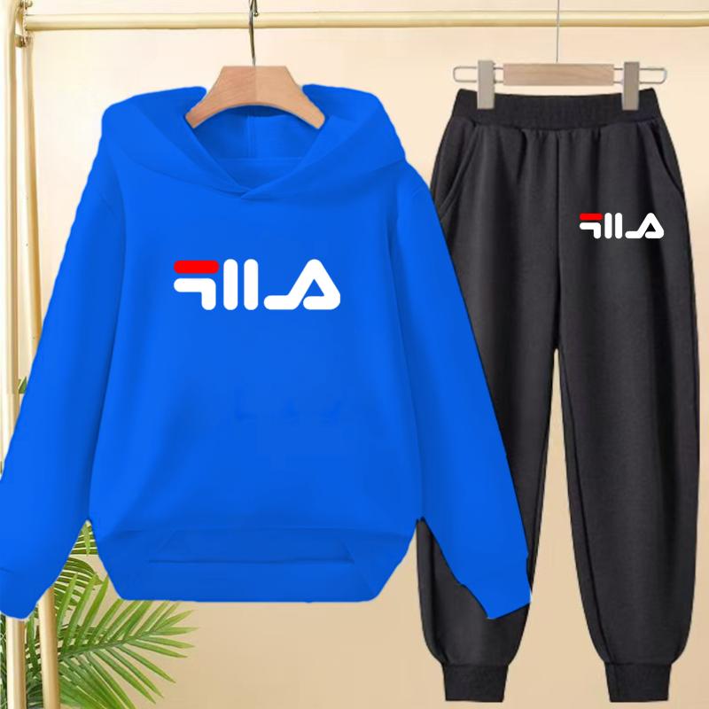 Children's Pullover Pink Coat Hoodie Sweatshirt Top + Pants Boys Girls Toddler 3-12Yrs Clothes Casual Sports Jogging Fashion Set