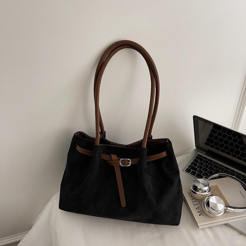 Autumn retro niche underarm bag female deerskin fleece tote bag large capacity shoulder bag