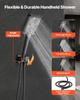 Shower Faucet Set, 305 mm Ceiling Mount Rainfall Shower System with 152 mm Wall Mount Head and 4 in 1 Handheld Spray, Rotatable 3-Function Dual Rain