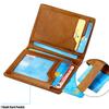 Genuine Leather Card Holder Oil Wax Cowhide Slim Bifold Wallet RFID Blocking Pull Tab ID Case
