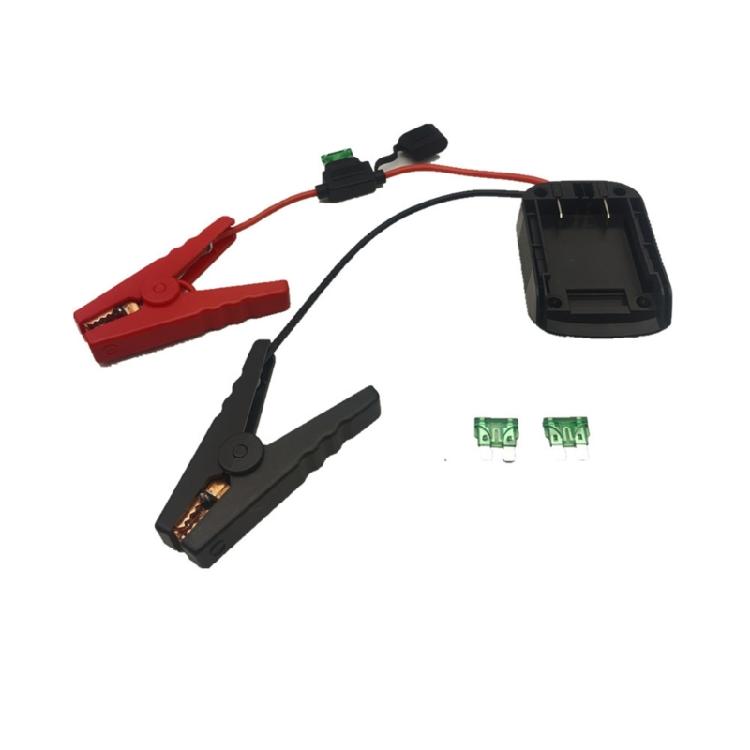 High Current Automotive Adapters Converts Tool Batteries To 12V Output For Vehicle Jump Starting Assistance