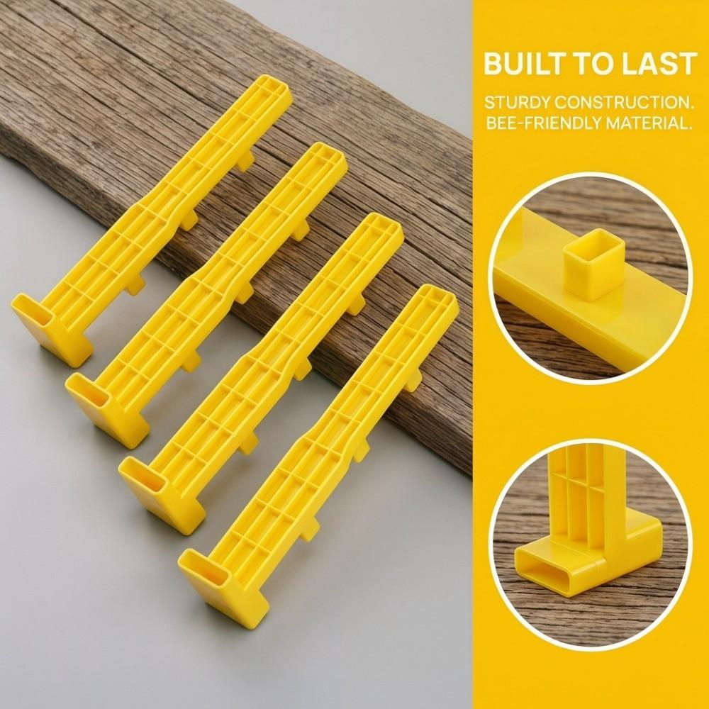 4Pcs Yellow Queen Rearing Frame Bar Plastic Queen Rearing Kit  Apiary Management