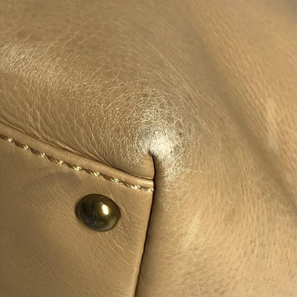 CHANEL Turnlock CC CC Mark Bag Tote Bag Hand Bag Leather Beige