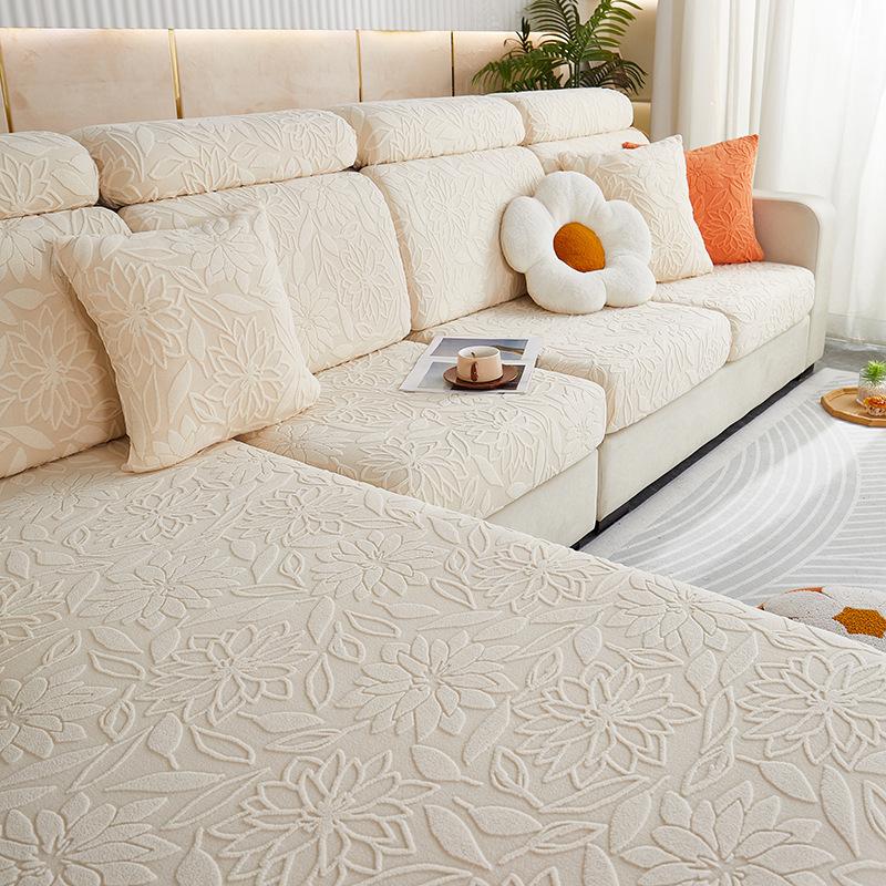 New Flower Pattern Jacquard Sofa Covers For Living Room Super Thicken Soft Sofa Seat Cushion Cover Elastic Fabric Sofa Slipcover
