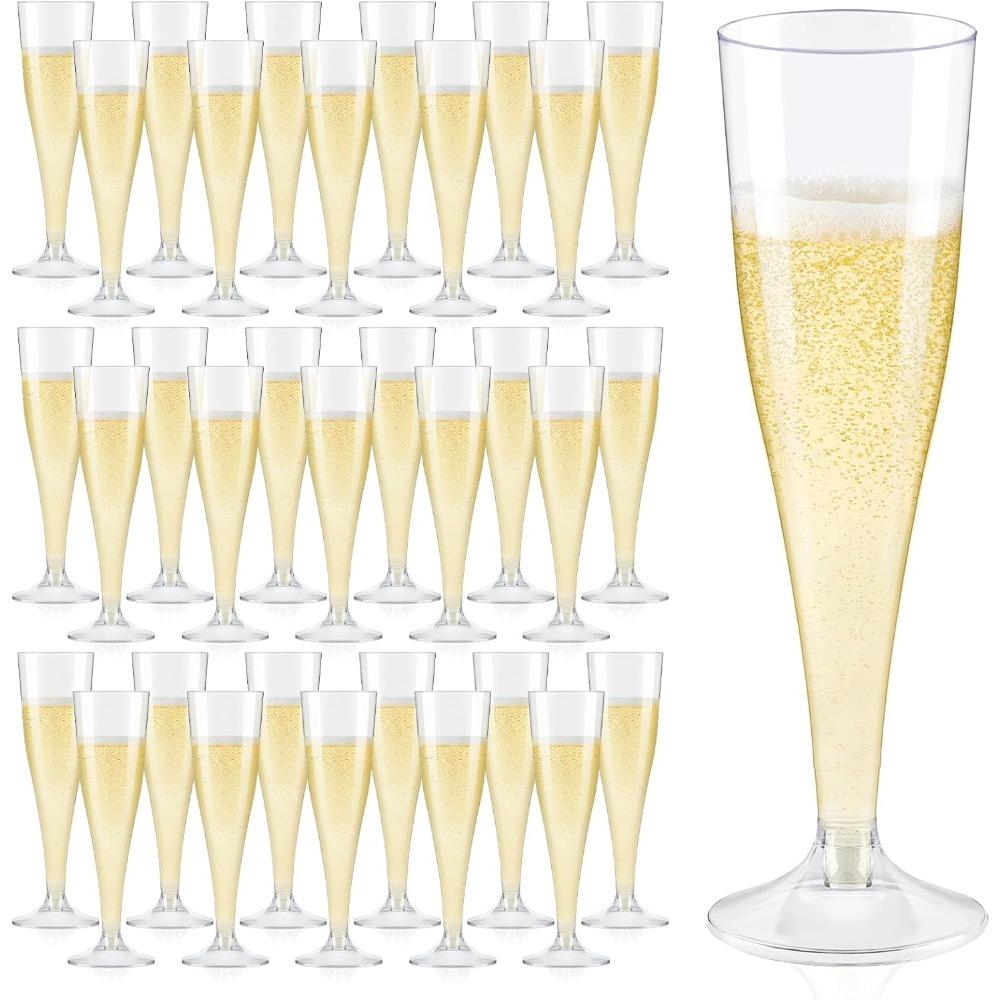 

20 шт. Пластиковые фужеры для шампанского 4,5 унции, прозрачные пластиковые бокалы для шампанского, одноразовые бокалы для тостов для вечеринок, свадеб, барных принадлежностей 4.5oz чистый