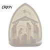 Holiday Decoration for Window Sill White Religious Ornament, Miniature Christmas Nativity Scene Set, 3D Printed PLA Ornaments Bethlehem Manger