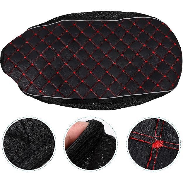 Black Universal Motorcycle Seat Cover,3D Spacer Mesh Fabric Scooter Cushion Breathable Anti-Slip Moped Seat Cover for All-Weather Protection &