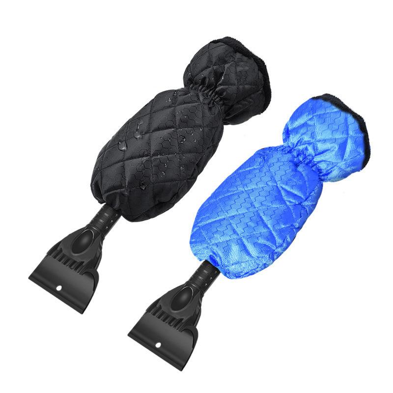 Retractable Car Snow Removal Shovel Windshield Defrosting Deicing Snow Removal Shovel Plus Velvet Warm Gloves
