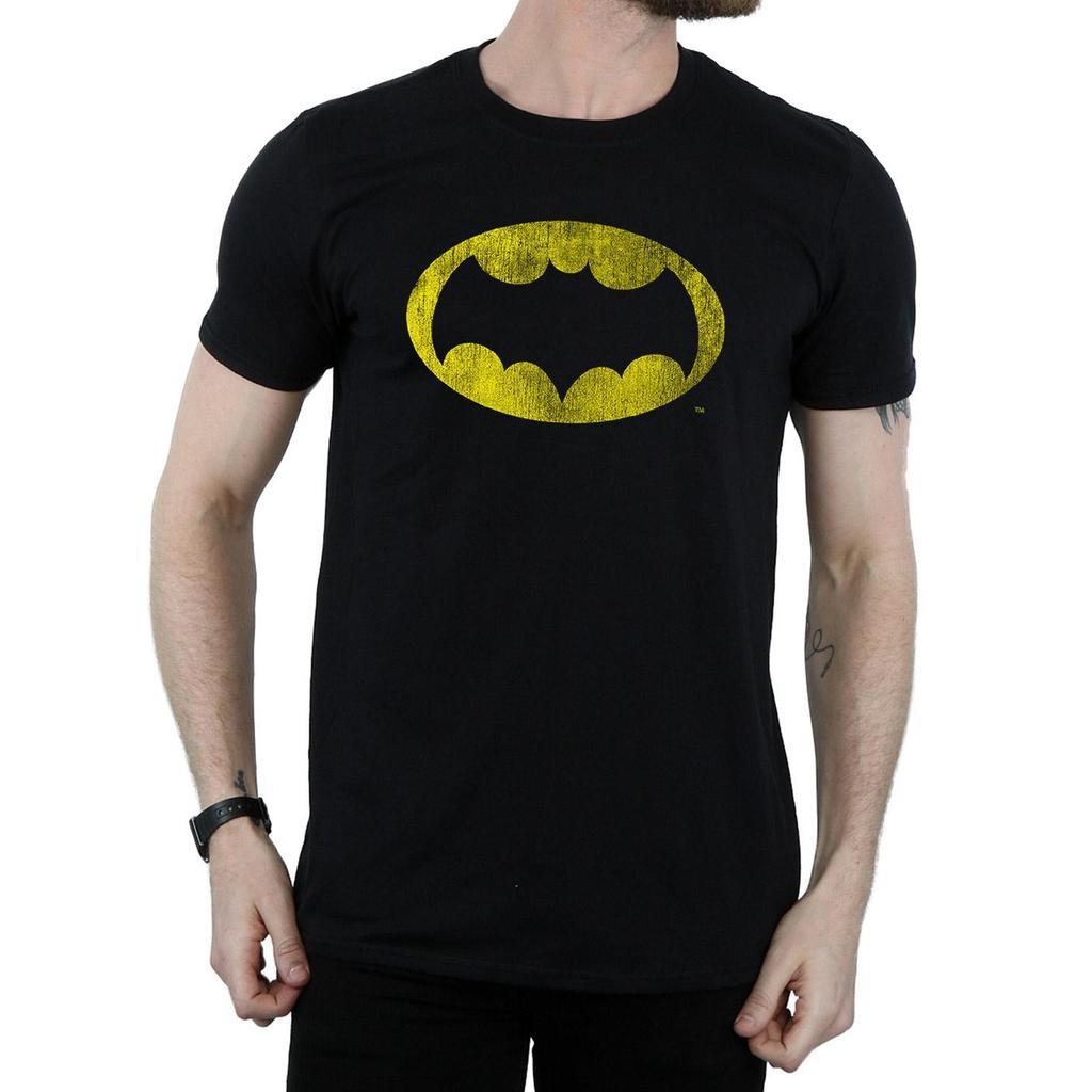DC Comics Mens Batman TV Series Distressed Logo T-Shirt