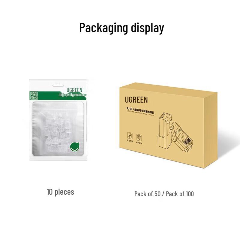 UGREEN Cat6 Shielded RJ45 Connectors (100-Pack)