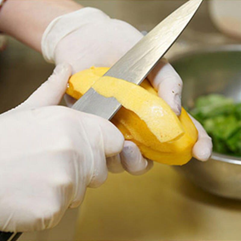 Nitrile Gloves M 100 Pcs White Food Cooking