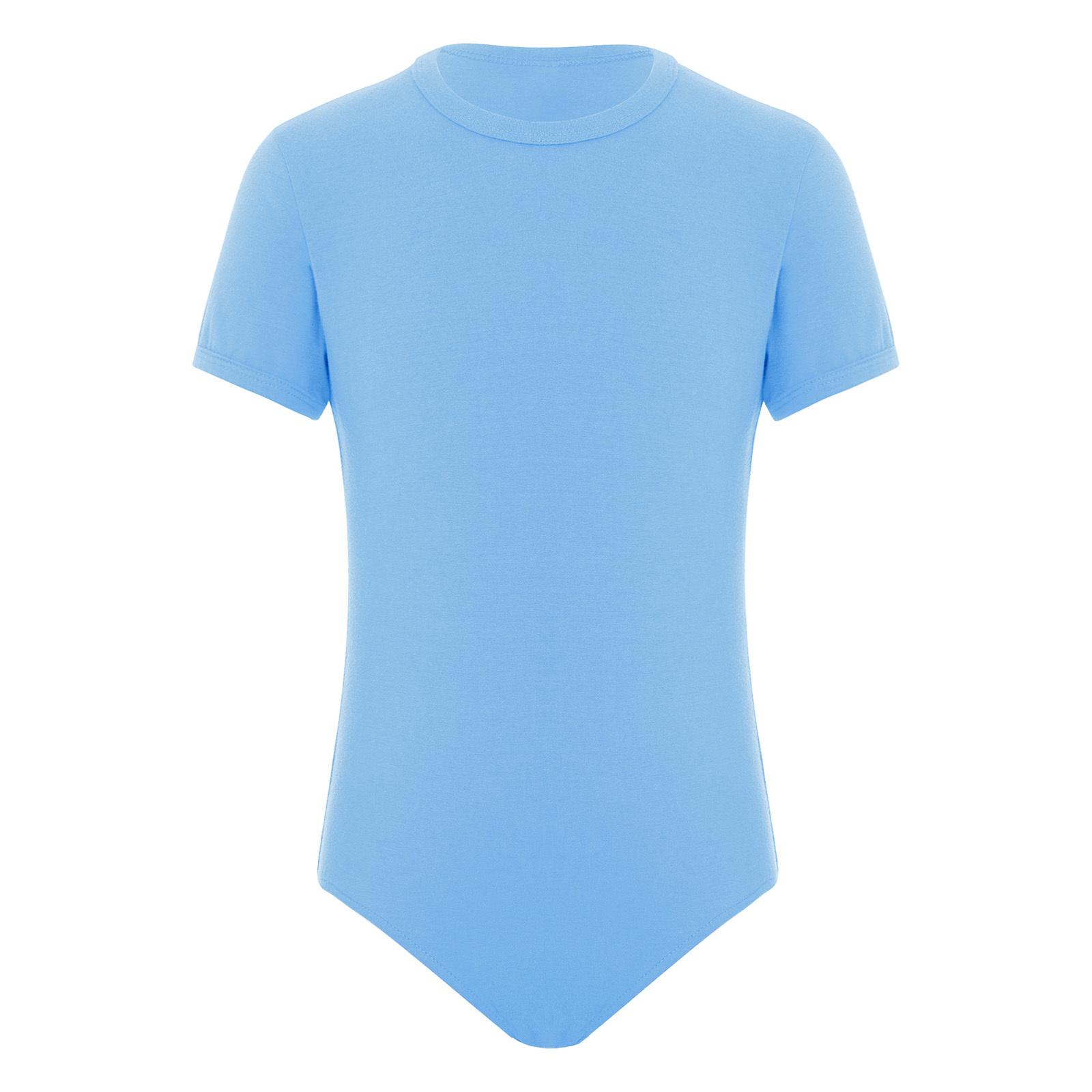 YONGHS Jongens Adaptieve Kleding Ronde Hals Korte Mouw Turnpakje Drukknopen Kruisontwerp Speciale Behoeften Outfit 9-10 Years lichtblauwe kleur