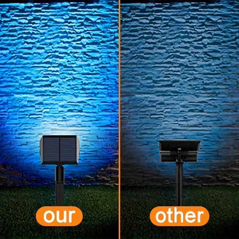 Solar Spot Lights Outdoor Color Changing 7 Modes Christmas IP65 Waterproof Landscape Spotlights Dusk To Dawn For Patio Garden