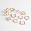 Golden Ring 11-Piece Set, Simple Style, Fashionable And Creative Retro Geometric Ring Set