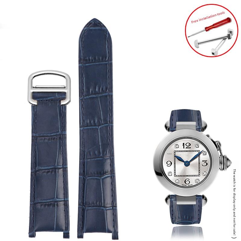 Cinturino per orologio in vera pelle 21x15mm 20x12mm 18x10mm Per orologi Cartier PASHA W31074M7 WSPA0012 WJ120251 cinturino uomo donna bracciale