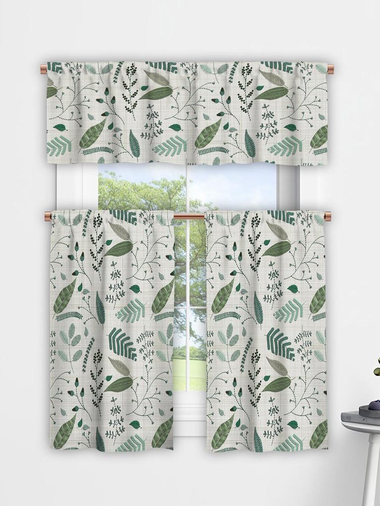 3D Floral Pattern Digital Print Kitchen Valance