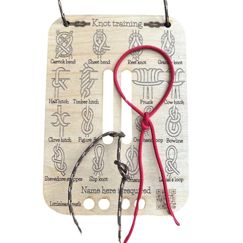 

Portable Knot Practice Board Ideal for Outdoor Activity and Survival Skills Training Wooden Design Learn To Tie Board