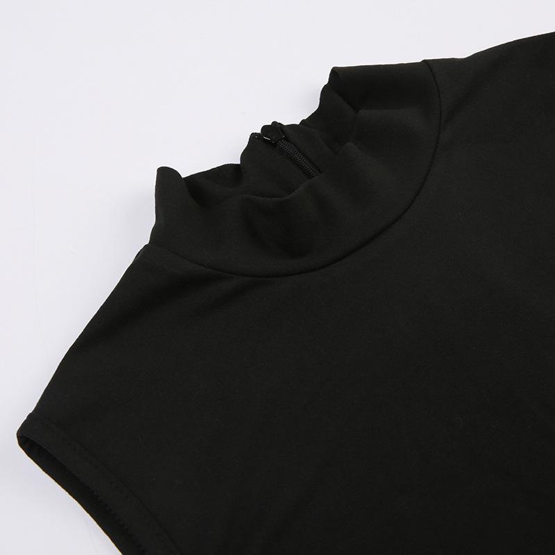 Women's Sporty Fashion Sleeveless High Neck Bodysuit