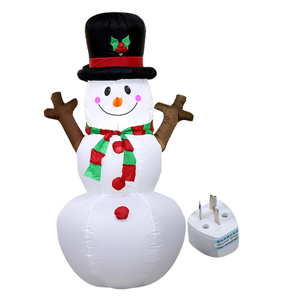 LED Inflatable Cute Air Blown Up Toy Illuminated Santa Claus Ornament Lighted Giant Model Ornament for Xmas Garden Party Decor
